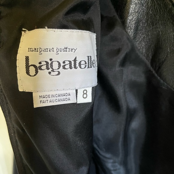 Bagatelle by Margaret Godfrey sz 8 leather dress long sleeves round neck AAA - Picture 7 of 9